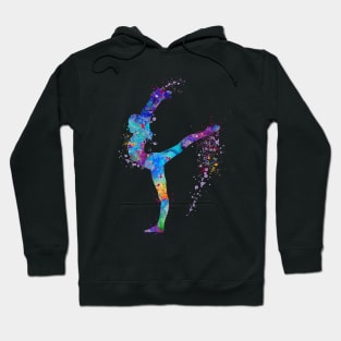 Girl Gymnastics Watercolor Silhouette Hoodie